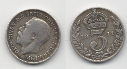 +  GRANDE BRETAGNE   + 3 PENCE 1911 + - F. 3 Pence