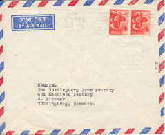 Israel Air Mail Cover Sent To Denmark 19-3-1957 - Luftpost