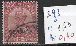 INDE ANGLAISE SERVICE 93 Oblitéré Côte 1.50 € - 1911-35 Koning George V