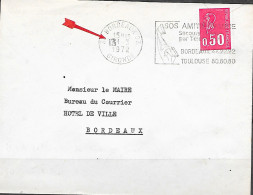 Curiosité Flamme De 33 Bordeaux 03  13-3 1972 "le Jour Est Exprimé Par Les Chiffres Plastiques Des Cachets Manuels " - Lettres & Documents