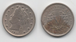 +  ETATS UNIS  +    5 CENT 1911   + - 1883-1913: Liberty (Libertà)