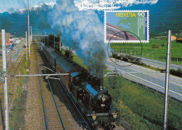 GOOD SWITZERLAND Maximum Card 1992 - Railway / Trains - Chemins De Fer