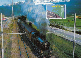 GOOD SWITZERLAND Maximum Card 1992 - Railway / Trains - Spoorwegen