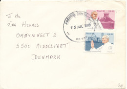 Brazil Cover Sent To Denmark 23-7-1980 POPE Stamps - Cartas & Documentos
