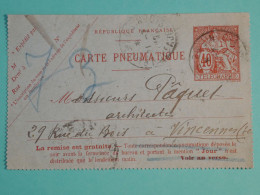 DH20 FRANCE  BELLE  CARTE TELEGRAMME  PARIS      + VINCENNES +TELEGRAPHE   ++AFF.  PLAISANT++++++ - Telegraphie Und Telefon