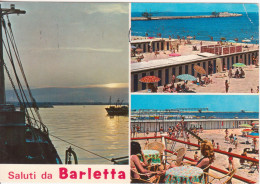 BARLETTA - VEDUTINE MULTIVUES - SPIAGGIA E PORTO - ANIMATA - V1974 - Barletta