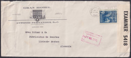 1939-H-127 CUBA REPUBLICA 1940 DOUBLE CENSORSHIP COVER TO GERMANY.  - Cartas & Documentos