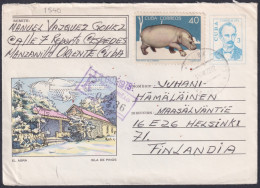 1973-EP-83 CUBA 1973 3c REGISTERD POSTAL STATIONERY COVER TO FINLAND. EL ABRA PINES IS.  - Briefe U. Dokumente