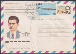 1987-EP-242 CUBA 1987 20c POSTAL STATIONERY COVER TO SPAIN. MONCADA PEDRO VELIZ.  - Lettres & Documents