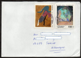 Frankreich 1986, 1990, 2014 MiNr. 2580 Die Tänzerin Von H. Arp, 2761. Frauenprofil, Edilon Redon   Auf Brief/ Letter 50g - Storia Postale