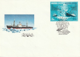 Sowjet Unie 1986, FDC Unused, Drift Of The Research Vessel “Mikhail Somov” In The Ice Of Antarctica. - FDC