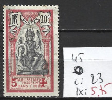 INDE FRANCAISE 45 Oblitéré Côte 23 € - Used Stamps