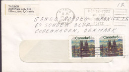 Canada Sillery Slogan Flamme QUEBEC 1970 Cover Brief COPENHAGEN Denmark 2x (Pair) The Group Of Seven - Brieven En Documenten