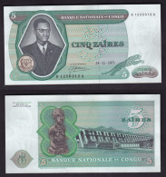 CONGO REPUBBLICA DEMOCRATICA 5 ZAIRES 1971 PIK 14 FDS - Repubblica Democratica Del Congo & Zaire