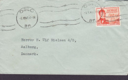 Norway HANNIBAL FEGHT & CO., TMS Cds. OSLO Br. 1947 Cover Brief AALBORG Denmark Chr. M. Falsen Eidsvoll 1814 Stamp - Lettres & Documents