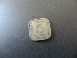 Ceylon 5 Cents 1920 - Sri Lanka (Ceylon)