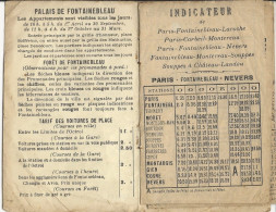 Horaires Des Trains (1912) Autour De Fontainebleau - Europe