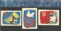 50 YEARS OF THE OCTOBER REVOLUTION - OLD Matchbox Labels ESTONIA 1967 - Boites D'allumettes - Etiquettes