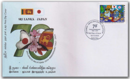 Sri Lanka 2022 Diplomatic Relations Japan, Flag, Flower,Gems, Dimaond,Food, Bus,Transport,Butterfly FDC Cover (**) - Sri Lanka (Ceylan) (1948-...)