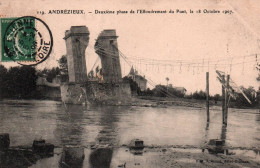 N° 961 D  ANDREZIEUX DEUXIEME PHASE DE L EFFONDREMENT DU PONT LE 18 OCTOBRE 1907 - Andrézieux-Bouthéon