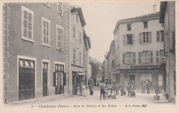 69 CONDRIEU          Rues De Belfort Et Des Ecoles     ...avec  Tailleur MOUTON M.   TB PLAN     Env.1910.     RARE - Condrieu