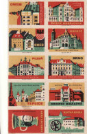 Czechoslovakia - Czechia 10 Matchbox Labels - Museums Brno Cheb Liberec Plzen Teplice Karlovy Vary Kutná Hora - Boites D'allumettes - Etiquettes