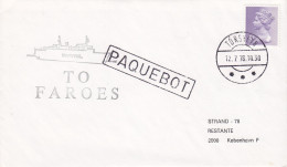 Great Britain Used Abroad SMYRIL Line TÓRSHAVN (Faroe Islands) 1978 Cover Brief TO FAROES & Boxed PAQUEBOT Cds. QEII. - Färöer Inseln