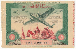 FRANCE - Loterie Nationale - Les Ailes De L'Empire Français - 1/10ème - 11ème Tranche 1940 - Billetes De Lotería