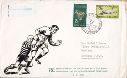 South Africa 1964 FDC Cover 75th Anniversary South African Rugby Board Complete Set Sent To Germany DDR. - FDC