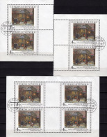 Kleinbogen Galerie 1989 CSSR 2x 3026LF VB+KB O 12€ Winter Von Maler Schikaneder Blocs S/s Art Sheetlet Bf CZECHOSLOVAKIA - Used Stamps