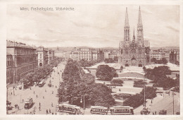 Austria PPC Wien, Freiheitzplatz, Votivkirche. Tram Tramways (2 Scans) - Wien Mitte