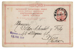 Nafplio - Nauplion - Nauplia 1912 Nach Wien - Postwaardestukken