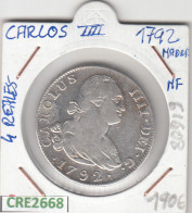 CRE2668 MONEDA ESPAÑA CARLOS IV 1792 4 REALES MADRID PLATA - Autres & Non Classés