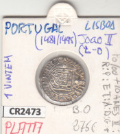 CR2473 MONEDA PORTUGAL JOAO II 1481-1495 1 VINTEM PLATA BO - Andere - Europa