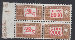 Italia (1977) - Pacchi, 2000 Lire Fil. Stelle 4° Tipo, Gomma Vinilica, Sass. 105 ** - Pacchi Postali