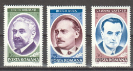Rumänien; 1992; Michel 4813/5  **; Persönlichkeiten; Bratianu; Duca; Gafencu - Neufs