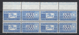 Italia (1977) - Pacchi, 1000 Lire Fil. Stelle 4° Tipo, Gomma Vinilica, Sass. 102/III ** - Colis-postaux