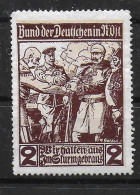 Deutsches Reich Österreich Bund Der Deutschen Wir Halten Aus WW1 1914-1918  Cinderella Vignet Werbemarke Propaganda - Viñetas De Fantasía