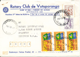Brazil Cover Rotary Club De Votuporanga Sent To USA 19-3-1981 UPU Stamps - Cartas & Documentos