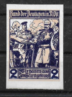 PROOF Essai Deutsches Reich Österreich Bund Der Deutschen Wir Halten Aus WW1 1914-1918 Cinderella Werbemarke Propaganda - Fantasie Vignetten