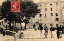 CORSE - SAINT-FLORENT  2  Cpa De L'Ancienne Place Lefevre-Desnoettes Et De La Poste  (actuelle Place Doria) - Militaires - Sonstige & Ohne Zuordnung