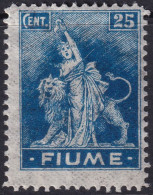 Fiume 1919 Sc 33b Sa B38 MH* Thin Translucent Paper - Fiume