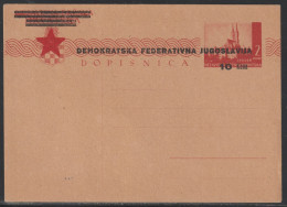 Yugoslavia, 1945, Split, Provisional Issue, 10 Kn. Postacard, Unused - Postal Stationery