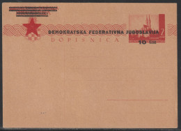 Yugoslavia, 1945, Split, Provisional Issue, 10 Kn. Postacard, Unused - Entiers Postaux