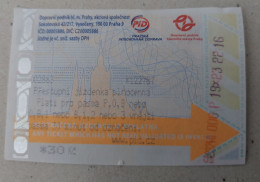 Czech Republic Prague Trains And Trams Ticket  2023 - Europa