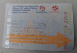 Czech Republic Prague Trains And Trams Ticket  2023 - Europa