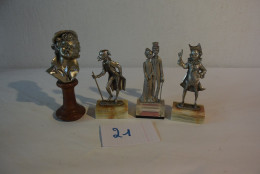 C21 Ensemble De 4 Sculptures En étain Signé PELTRO ITALY - Tins