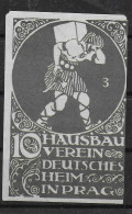 Österreich Hausbau Verein Deutsches Heim In Prag Cinderella Werbemarke Propaganda Vignet - Viñetas De Fantasía