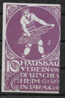 Österreich Hausbau Verein Deutsches Heim In Prag Cinderella Werbemarke Propaganda Vignet - Viñetas De Fantasía