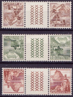 Schweiz Suisse 1948: ZDR Mit Steg / Se-tenant Avec Pont Zu S57-S59 Mi KZ14E-KZ16E ** Postfrisch MNH (Zumstein CHF 14.00) - Tete Beche